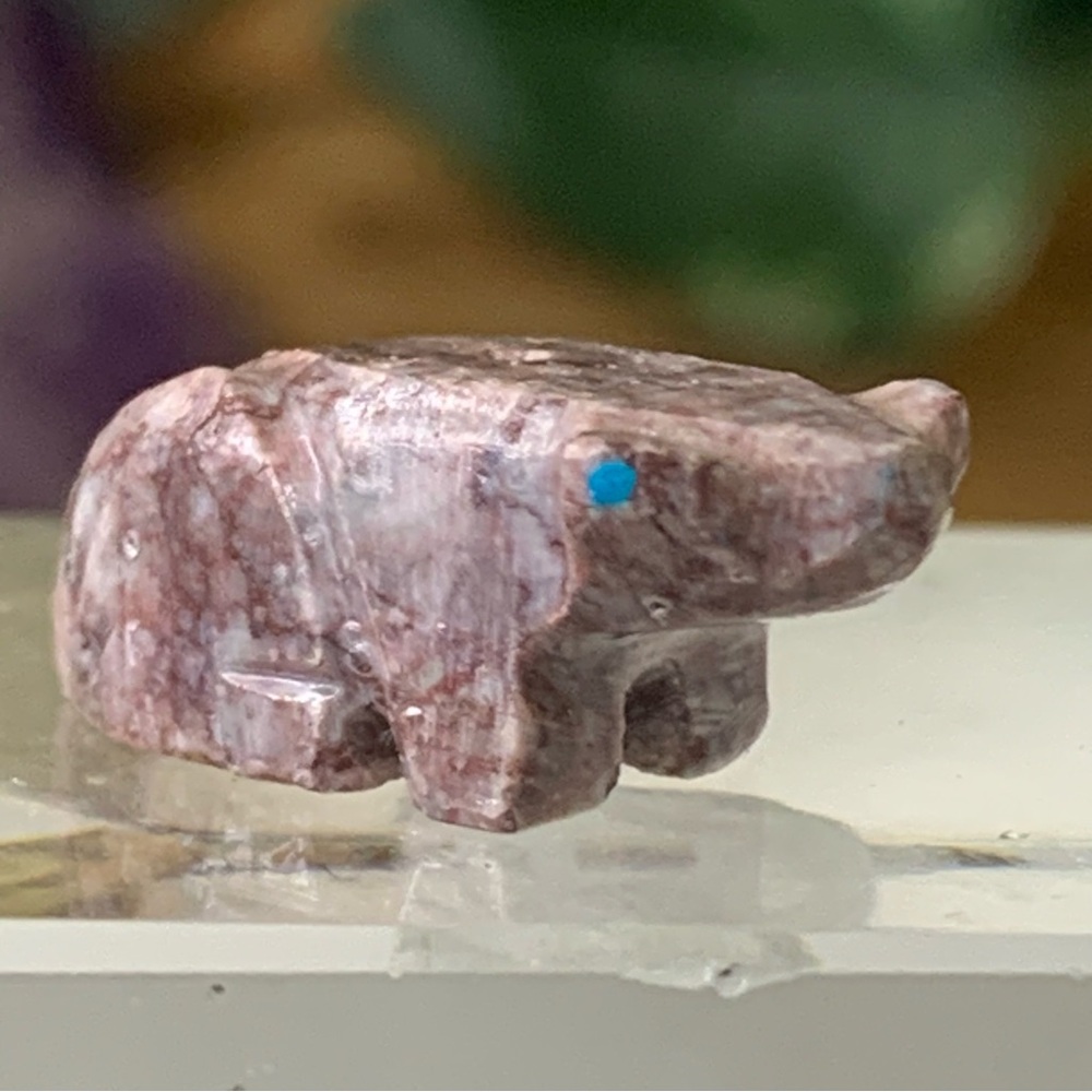 Native American Style Zuni Carved Frog Fetish Bead Animal Figurine Drilled .9"